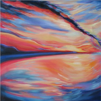 Wautoma Beach Sunset I, oil on canvas