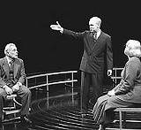 KEN A. HUTCH - An atomic limbo: Robert Grossman, Pat Nesbit, and Christopher Gurr star in "Copenhagen."