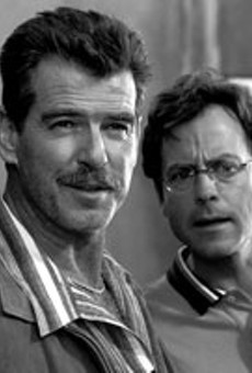 Can you see the empurplement in the air? Pierce Brosnan and Greg Kinnear.