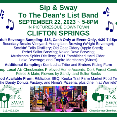 Clifton Springs Sip & Sway to The Dean’s List Band