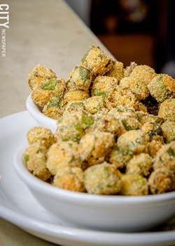 Fried okra from Unkl Moe's. - PHOTO BY MARK CHAMBERLIN