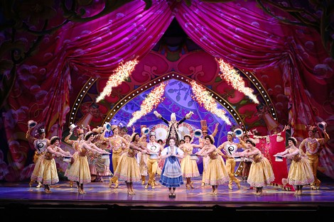 Hilary Maiberger as Belle with the cast of Disney's "Beauty and the Beast." - PHOTO BY JOAN MARCUS
