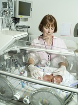 ANDREW T. WARMAN - In 'the best job in the place': neonatal nurse Lorie Banker.