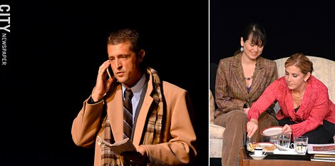 James Heath (left) and Gretchen Woodworth with Jennifer Blatto-Vallee (right) in "God of Carnage" - PHOTO BY MATT DETURCK