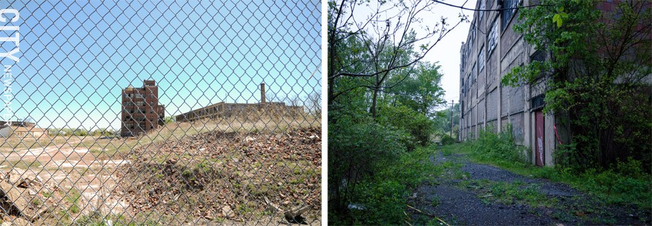 Left: a former industrial site on Whitney street. Right: The Vacuum Oil site in the Plymouth-Exchange neighborhood. - FILE PHOTOS