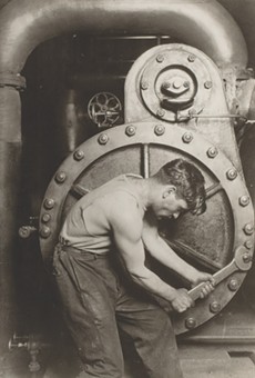 Lewis Hine's iconic photograph, "Powerhouse Mechanic," is part of the current exhibition on view at George Eastman House through September 7.