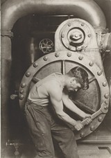 PHOTO PROVIDED - Lewis Hine's iconic photograph, "Powerhouse Mechanic," is part of the current exhibition on view at George Eastman House through September 7.