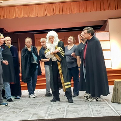 The Lord Chancellor and House of Peers in rehearsal for OMP's spring 2023 production of "Iolanthe"