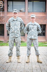 PHOTO BY MARK CHAMBERLIN - ROTC cadets Peter Harris and Amber Brewer each spent a month in a different foreign country to sharpen their cultural awareness skills.