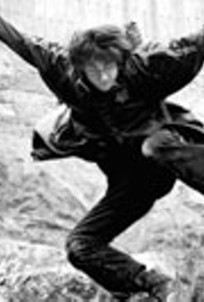 Running from a dragon: Daniel Radcliffe in "Harry Potter."