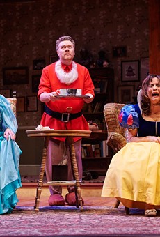 Toni DiBuono, Margaret Reed, and John Scherer in "Vanya and Sonia and Masha and Spike," on stage now at Geva Theatre Center.