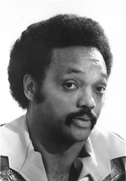Activist Jesse Jackson came to Rochester in September 1980 to boost efforts to save Madison High School, where the overall student grade average was a D. - PHOTO BY AUDREY NEWCOMB