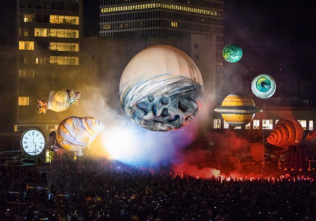 French street theater troupe Plasticiens Volants amazed crowds in 2017 with its immersive "Big Bang" show at Parcel 5. - PHOTO BY JOHN SCHLIA