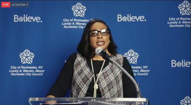 Rochester Mayor Lovely Warren on May 5, 2020, announced dramatic staff reductions in response to the COVID-19 pandemic. - PHOTO BY DAVID ANDREATTA