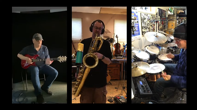(Left to right) Guitarist Joe Chiappone, bari sax player Mike Edwards, and drummer Dave Cohen. - YOUTUBE SCREENSHOT