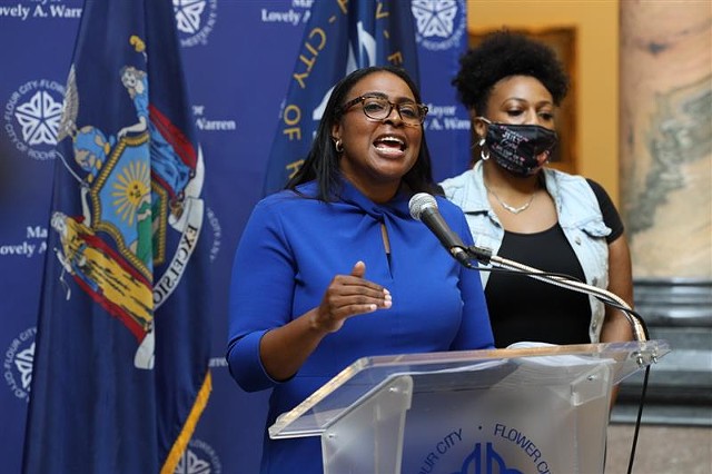 Mayor Lovely Warren told reporters on Thursday, Sept. 3, 2020, that she would work with Rochester City Council to double the capacity of city and county programs for responding to mental health 911 calls. - PHOTO BY MAX SCHULTE