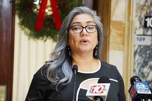 Democratic Elections Commissioner Jackie Ortiz, at a news conference on Thursday, Dec. 10. - PHOTO BY GINO FANELLI