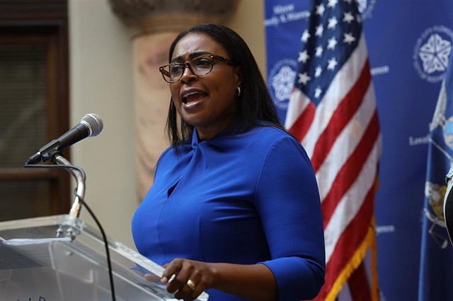 Mayor Lovely Warren told reporters on Thursday, Sept. 3, 2020, that she had suspended the seven officers involved in Daniel Prude's arrest. - PHOTO BY MAX SCHULTE