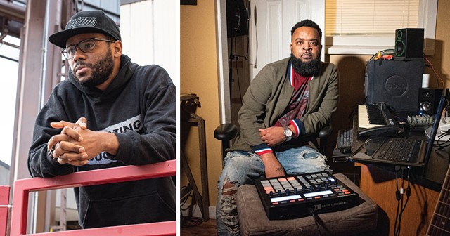 BrandonEv White (left), aka Bushido Garvey, was one of several Rochester rappers to appear on "Negus Don't Bow," produced by Cello Brown. - PHOTOS BY JACOB WALSH