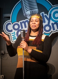 Comedian Shirelle Kinder, seen here at Comedy @ the Carlson, says she hasn't performed stand-up since the pandemic took hold. - PHOTO BY JACOB WALSH