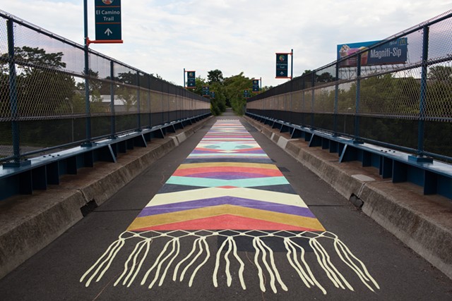Baltimore-based artists Jessie and Katey's 2013 painted rug on the El Camino Trail. - FILE PHOTO