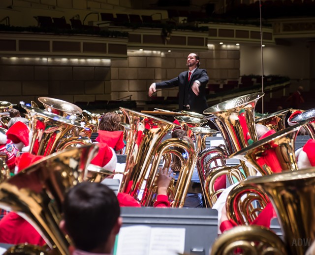 Rochester Tuba Christmas's organizer and conductor Jeremy Stoner, 45, has participated in the event since he was 9 years old. - PHOTO BY AARON WINTERS