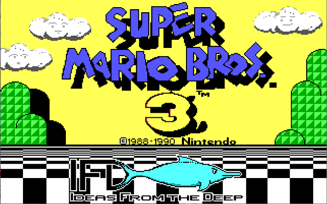 The title screen of id Software's PC demo for "Super Mario Bros. 3." Nintendo rejected the idea, so a PC version of the game was never made. - ID SOFTWARE / THE STRONG NATIONAL MUSEUM OF PLAY