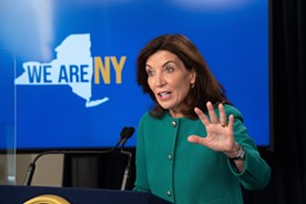 New York Gov. Kathy Hochul gives a COVID-19 briefing in New York on Tuesday, Jan. 11, 2022. - PHOTO BY DON POLLARD / OFFICE OF GOV. KATHY HOCHUL