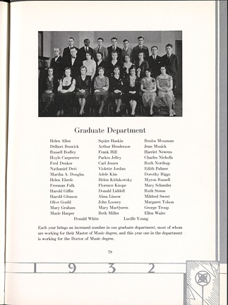 Dett with fellow students, pictured in Eastman School of Music's 1932 yearbook. - IMAGE PROVIDED