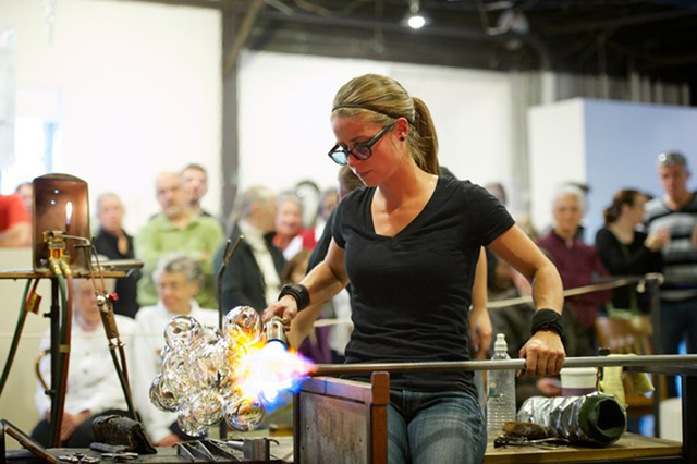 Glass blowers from More Fire Glass Studio collaborate with the chamber music enseemble fivebyfive on Sept. 18. - PHOTO PROVIDED