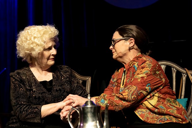 From left, Patricia Lewis as Sandra Day O’Connor and Karin Bowersock as Ruth Bader Ginsburg in "Sisters In Law" at JCC CenterStage. - STEVE LEVINSON.