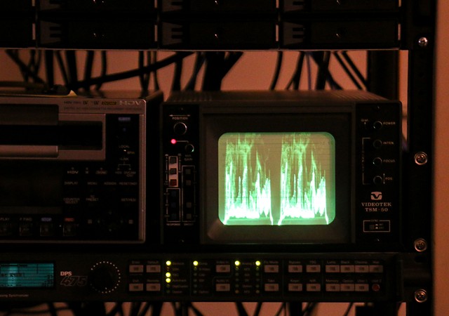 The analog waveform monitor in VSW's Media Transfer Lab aids in digitizing half-inch tapes. - JACOB WALSH.