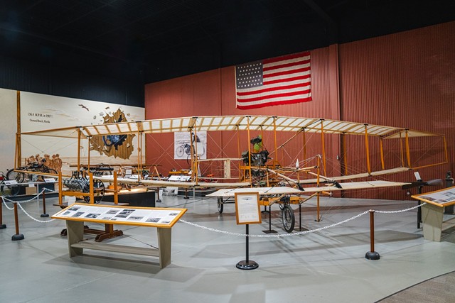 The June Bug replica on display inside the Curtiss Museum. - PHOTO BY ABBY QUATRO