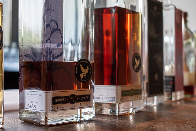 A selection of spirit samples at Hollerhorn Distilling. - PHOTO BY JACOB WALSH.