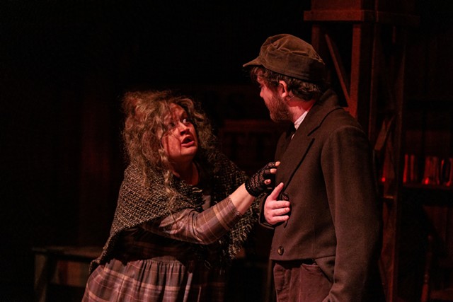 Left, Katelyn Machnica as the Beggar Woman. - RON HEERKENS JR. / GOAT FACTORY MEDIA