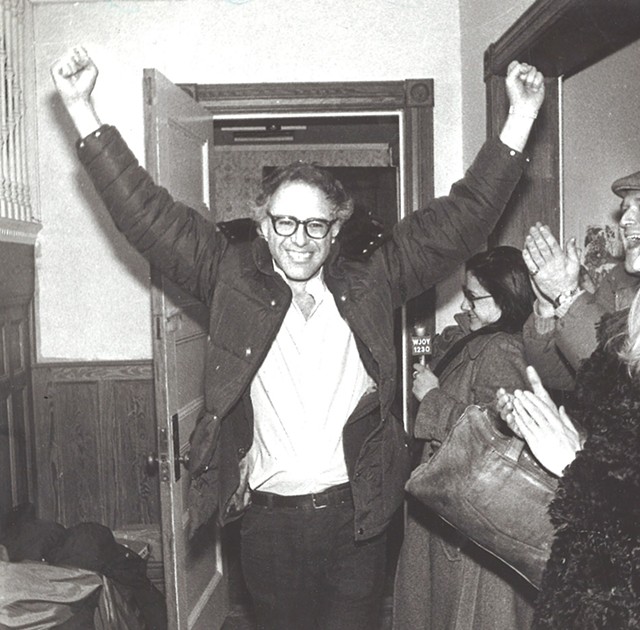Bernie Sanders after his mayoral victory in 1981. - PHOTO BY ROB SWANSON