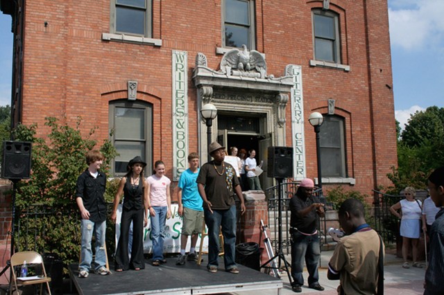 Teen poets performing in front of Writers & Books. - PROVIDED PHOTO