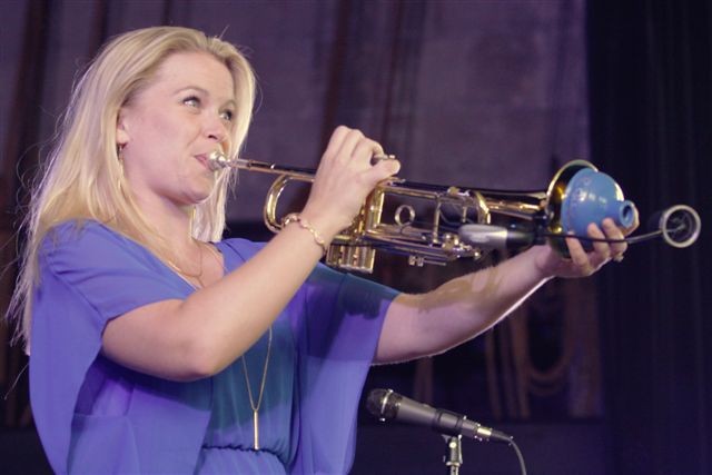 Trumpeter and singer Bria Skonberg performed at Harro East Ballroom Tuesday night. - PHOTO BY FRANK DE BLASE