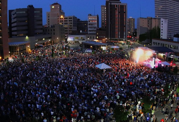 The Jazz Festival's Trombone Shorty audience on Parcel 5. - PHOTO BY PETER PARTS, COURTESY OF THE XEROX ROCHESTER INTERNATIONAL JAZZ FESTIVAL