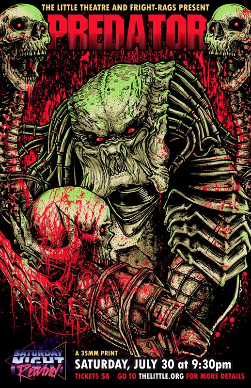 Predator is part of the Saturday Night Rewind series at The Little Theatre. July 30: “Predator” (1987), Directed by John McTiernan - COURTESY FRIGHT RAGS