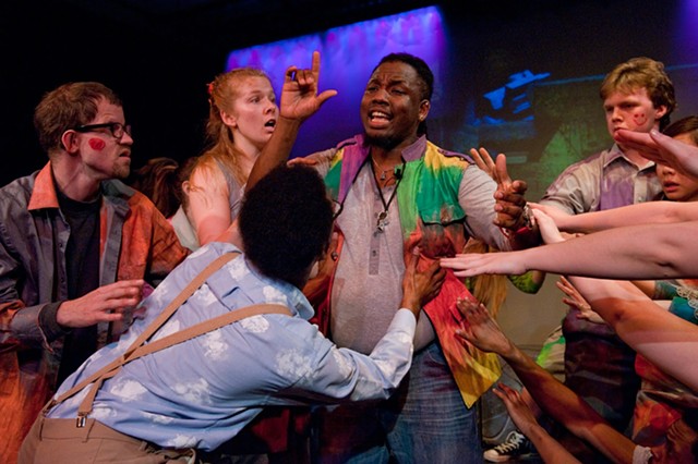 A scene from "Godspell," on stage at Geva Theatre Center last spring. - PHOTO BY MARK BENJAMIN
