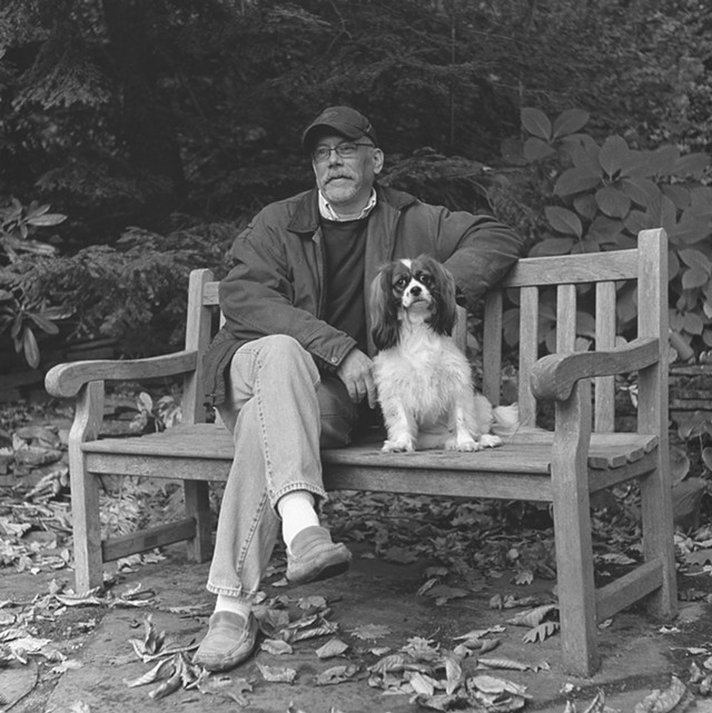 "Bella and Mark," a silver gelatin prints from Mark J. Watts's "Men and Dogs" series. - PHOTO PROVIDED