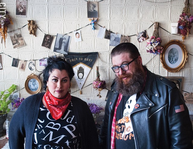 Rachel McKibbens and Jacob Rakovan at The Spirit Room. - PHOTO BY RENÉE HEININGER