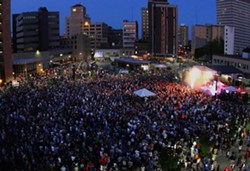 Both the Fringe Festival and the Xerox International Jazz Festival have staged events on Parcel 5, drawing massive crowds. - PHOTO BY PETER PARTS, COURTESY OF THE XEROX ROCHESTER INTERNATIONAL JAZZ FESTIVAL