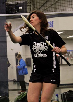Jessica Frey: Hurling is "all my cravings for what a sport should be." - PHOTO BY BRIAN GORDON