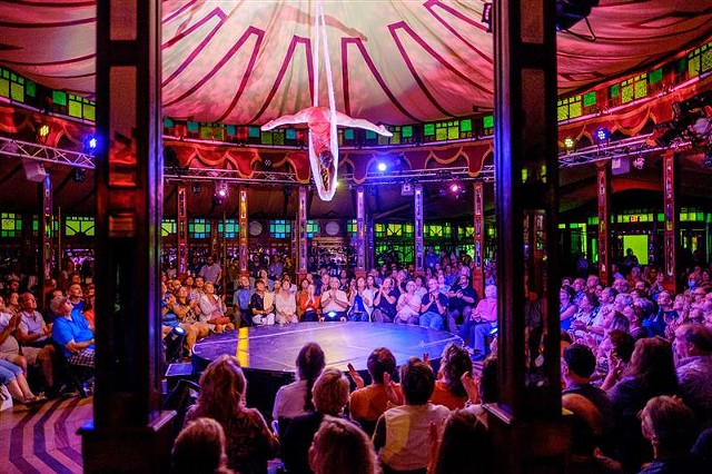 The Cristal Palace Spiegeltent, located at Main and Gibbs streets, is the prime entertainment venue of the Rochester Fringe Festival.