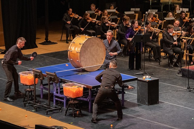 Guest musicians Juliana Athayde and David Cossin were featured in “Ricochet (Ping Pong Concerto)," the second half of a three-part show between RPO and Garth Fagan Dance.