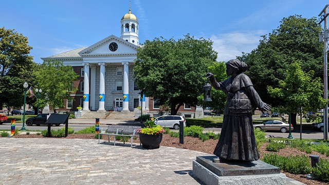 The Harriet Tubman statue in front of the Seward House Museum in Auburn.