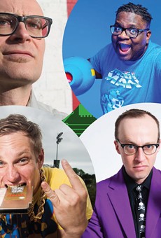 The Mount Nerdcore Tour consists of (clockwise from top left) MC Frontalot, Mega Ran, Schäffer the Darklord, and MC Lars.