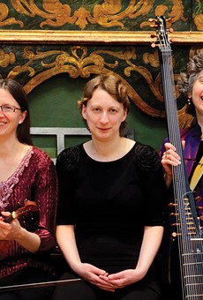For "Dido in France and Italy," Publick Musick is (left to right) Mary Riccardi, Boel Gidholm, Naomi Gregory, Deborah Fox, and Christopher Haritatos.